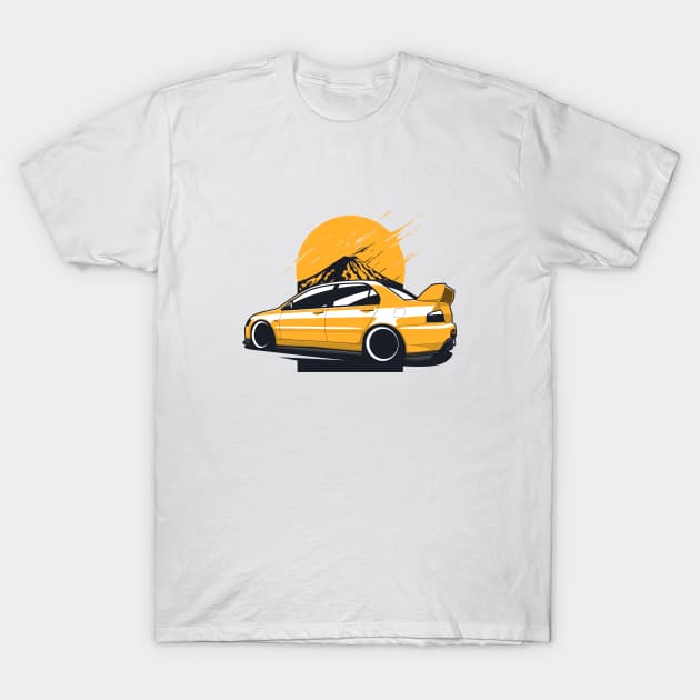 Yellow Lancer EVO 8 T-Shirt by KaroCars